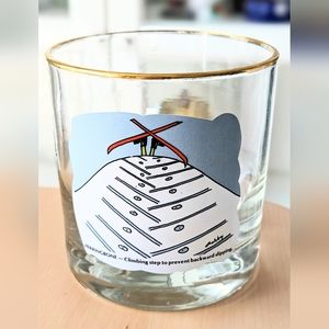 Vintage Schuss Funny Ski Cartoon Ashby Beer Coffee Glass snowboard skiing dad